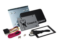 Kingston UV500 Desktop/Notebook upgrade kit - Disque SSD - chiffré - 120 Go - interne - 2.5" (dans un support de 3,5") - SATA 6Gb/s - AES 256 bits - Self-Encrypting Drive (SED), TCG Opal Encryption 2.0 SUV500B/120G