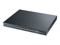 Zyxel GS2210-24HP - Commutateur - Géré - 24 x 10/100/1000 (PoE+) + 4 x SFP Gigabit combiné - Ordinateur de bureau, Montable sur rack - PoE+ (375 W) ZY-GS221024HP