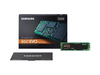 Samsung 860 EVO MZ-N6E500BW - SSD - chiffré - 500 Go - interne - M.2 2280 - SATA 6Gb/s - mémoire tampon : 512 Mo - AES 256 bits - TCG Opal Encryption 2.0 MZ-N6E500BW