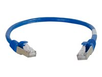 C2G Cat5e Booted Shielded (STP) Network Patch Cable - Cordon de raccordement - RJ-45 (M) pour RJ-45 (M) - 20 m - STP - CAT 5e - Moulé - bleu 83777