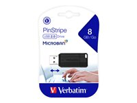 Verbatim PinStripe USB Drive - Clé USB - 8 Go - USB 2.0 - noir 49062