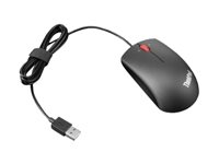 Lenovo ThinkPad Precision USB Mouse - Souris - droitiers et gauchers - optique - 3 boutons - filaire - USB - noir graphite - Pour la vente au détail - pour Miix 520-12; ThinkCentre M70; M715q (2nd Gen); M920; ThinkPad E490; E590; L390; L390 Yoga 0B47158