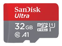 SanDisk Ultra - Carte mémoire flash (adaptateur microSDHC - SD inclus(e)) - 32 Go - A1 / UHS Class 1 / Class10 - microSDHC UHS-I SDSQUAR-032G-GN6IA