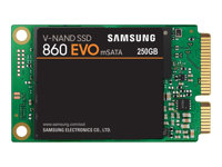 Samsung 860 EVO MZ-M6E250BW - Disque SSD - chiffré - 250 Go - interne - mSATA - SATA 6Gb/s - mémoire tampon : 512 Mo - AES 256 bits - TCG Opal Encryption 2.0 MZ-M6E250BW