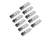 StarTech.com Paquet de 10 modules de transceiver SFP à fibre optique Gigabit - Compatible HP J4858C - Multimode LC avec DDM - 550 m - Module transmetteur SFP (mini-GBIC) (équivalent à : HP J4858C) - 1GbE - 1000Base-SX - LC multi-mode - jusqu'à 550 m - 850 nm (pack de 10) - pour HPE 1700, 2610, 6120, Switch XL 10/100/1000; HPE Aruba 2530, 2930F 24, 2930F 48, 5406 J4858C10PKST