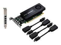 NVIDIA Quadro K1200 for DisplayPort - Carte graphique - Quadro K1200 - 4 Go GDDR5 - PCIe 2.0 x16 profil bas - 4 x Mini DisplayPort VCQK1200DP-PB