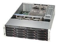 Supermicro SC836 BA-R1K28B - Rack-montable - 3U - Extended ATX améliorée - SAS - hot-swap 1280 Watt - noir - USB/série CSE-836BA-R1K28B