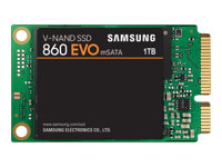 Samsung 860 EVO MZ-M6E1T0BW - Disque SSD - chiffré - 1 To - interne - mSATA - SATA 6Gb/s - mémoire tampon : 1 Go - AES 256 bits - TCG Opal Encryption 2.0 MZ-M6E1T0BW