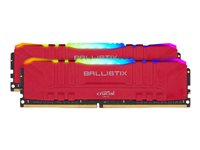 Ballistix RGB - DDR4 - kit - 16 Go: 2 x 8 Go - DIMM 288 broches - 3000 MHz / PC4-24000 - CL15 - 1.35 V - mémoire sans tampon - non ECC - rouge BL2K8G30C15U4RL