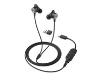 Logitech Zone Filaire Earbuds - Micro-casque - intra-auriculaire - filaire - jack 3,5mm - isolation acoustique - graphite - Optimisé pour la CU 981-001013