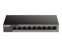 D-Link DSS 100E-9P - Commutateur - non géré - 8 x 10/100 (PoE) + 1 x 1000Base-T - de bureau - PoE (92 W) DSS-100E-9P