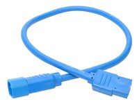 Tripp Lite 2ft Heavy Duty Power Extension Cord 15A 14 AWG C14 C13 Blue 2' - Rallonge de câble d'alimentation - IEC 60320 C14 pour IEC 60320 C13 - 61 cm - bleu P005-002-ABL