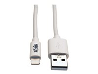 Eaton Tripp Lite Series USB-A to Lightning Sync/Charge Cable (M/M) - MFi Certified, White, 3 ft. (0.9 m) - Câble de données /d'alimentation - USB mâle pour Lightning mâle - 1 m - blanc M100-003-WH