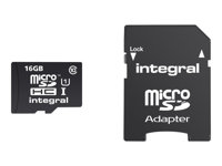 Integral UltimaPro - Carte mémoire flash (adaptateur microSDHC - SD inclus(e)) - 16 Go - Class 10 - micro SDHC INMSDH16G10-40U1