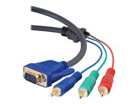 C2G Ultima HDTV Component Video Breakout Cable - Câble vidéo - vidéo composante - HD-15 (VGA) (M) pour RCA (M) - 3 m - blindé 80357