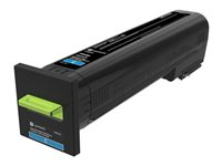 Lexmark - À rendement extrêmement élevé - cyan - original - cartouche de toner LCCP, LRP - pour Lexmark CS820de, CS820dte, CS820dtfe 72K2XC0