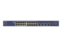 NETGEAR FS728TLP - Commutateur - Géré - 12 x 10/100 (PoE) + 12 x 10/100 + 2 x 10/100/1000 + 2 x SFP Gigabit combiné - de bureau, Montable sur rack - PoE (100 W) FS728TLP-100EUS