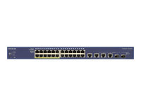 NETGEAR ProSAFE FS728TLP - Commutateur - Géré - 12 x 10/100 (PoE) + 12 x 10/100 + 2 x 10/100/1000 + 2 x SFP Gigabit combiné - Ordinateur de bureau, Montable sur rack - PoE FS728TLP-100EUS