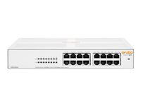 HPE Aruba Instant On 1430 16G Class4 PoE 124W Switch - Commutateur - non géré - 16 x 10/100/1000 (PoE Class 4) - de bureau, Montable sur rack, fixation murale - PoE (124 W) - BTO R8R48A#ABB