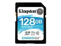 Kingston Canvas Go! - Carte mémoire flash - 128 Go - Video Class V30 / UHS-I U3 / Class10 - SDXC UHS-I SDG/128GB