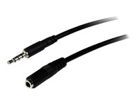 StarTech.com Câble d'extension de casque TRRS 4 positions 3,5 mm de 2 m - M/F - Rallonge pour casque micro - mini jack 4 pôles mâle pour mini jack 4 pôles femelle - 2 m - noir - pour P/N: MUYHSFMM, MUYHSMFF, MUYHSMFFADW, SV211DPUA, SV211DPUA4K, SV211HDUA4K MUHSMF2M