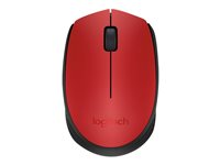 Logitech M171 - Souris - sans fil - 2.4 GHz - récepteur sans fil USB - noir, rouge 910-004641