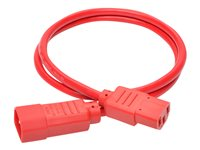 Tripp Lite 3ft Computer Power Extension Cord 10A 18 AWG C14 to C13 Red 3' - Rallonge de câble d'alimentation - IEC 60320 C14 pour IEC 60320 C13 - CA 100-250 V - 10 A - 91.4 cm - rouge P004-003-ARD