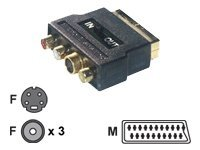 MCL Samar CG-750HQ - Adaptateur audio/vidéo - S-Vidéo / vidéo composite / audio - 4 broches mini-din, RCA (F) pour SCART (M) CG-750HQ