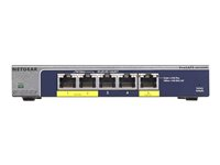 NETGEAR Plus GS105PE - Commutateur - Géré - 2 x 10/100/1000 (PoE+) + 3 x 10/100/1000 - de bureau - PoE+ (19 W) GS105PE-10000S