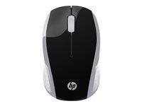 HP 200 - Souris - droitiers et gauchers - optique - sans fil - 2.4 GHz - récepteur sans fil USB - argent - pour HP 20, 22, 24, 27, 460; Pavilion 14, 15, 24, 27, 590, 595, TP01 2HU84AA#ABB