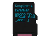 Kingston Canvas Go! - Carte mémoire flash (adaptateur microSDXC vers SD inclus(e)) - 128 Go - Video Class V30 / UHS-I U3 / Class10 - microSDXC UHS-I SDCG2/128GB