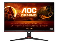 AOC Gaming 27G2SAE/BK - Écran LED - jeux - 27" - 1920 x 1080 Full HD (1080p) @ 165 Hz - VA - 350 cd/m² - 1 ms - 2xHDMI, DisplayPort - haut-parleurs 27G2SAE/BK