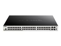 D-Link DGS 1510-52XMP - Commutateur - C3 - intelligent - 48 x 10/100/1000 (PoE+) + 4 x 10 Gigabit SFP+ - de bureau, Montable sur rack - PoE+ (370 W) DGS-1510-52XMP/E