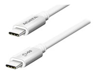 ADATA - Câble USB - USB-C (M) reversible pour USB-C (M) reversible - USB 3.1 Gen 2 - 5 A - 1 m - blanc ACC3AL-100CM-CSV
