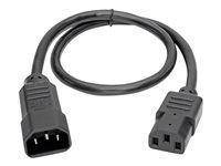 Tripp Lite 2ft Computer Power Cord Extension Cable C14 to C13 10A 18AWG 2' - Rallonge de câble d'alimentation - IEC 60320 C14 pour IEC 60320 C13 - CA 100-250 V - 10 A - 61 cm - noir P004-002