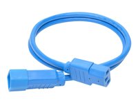 Tripp Lite 3ft Computer Power Extension Cord 10A 18 AWG C14 to C13 Blue 3' - Rallonge de câble d'alimentation - IEC 60320 C14 pour IEC 60320 C13 - CA 100-250 V - 10 A - 91.4 cm - bleu P004-003-ABL