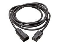 Tripp Lite 15ft Computer Power Cord Extension Cable C14 to C13 10A 18AWG 15' - Rallonge de câble d'alimentation - IEC 60320 C14 pour IEC 60320 C13 - CA 100-250 V - 10 A - 4.57 m - noir P004-015