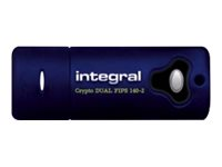 Integral Crypto Dual - Clé USB - chiffré - 32 Go - USB 3.0 - FIPS 140-2 Level 3 INFD32GCRYDL3.0140-2