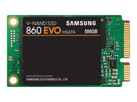 Samsung 860 EVO MZ-M6E500BW - Disque SSD - chiffré - 500 Go - interne - mSATA - SATA 6Gb/s - mémoire tampon : 512 Mo - AES 256 bits - TCG Opal Encryption 2.0 MZ-M6E500BW