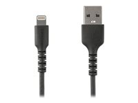 StarTech.com Câble USB-A vers Lightning Noir Robuste 2m - Câble de Charge/Synchronisation de Type A vers Lightning en Fibre Aramide - iPad/iPhone 12 - Certifié Apple MFi (RUSBLTMM2MB) - Câble Lightning - USB mâle droit pour Lightning mâle droit - 2 m - double blindage - noir RUSBLTMM2MB