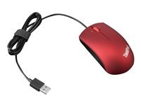 Lenovo ThinkPad Precision USB Mouse - Souris - droitiers et gauchers - optique - 3 boutons - filaire - USB - rouge vague de chaleur - Pour la vente au détail - pour 100e (2nd Gen); 100e Chromebook (1st Gen); 300e (2nd Gen); ThinkCentre M715q (2nd Gen) 0B47155