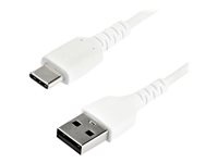 StarTech.com Câble de Chargement 1m USB A vers USB C - Cordon USB 2.0 vers USB-C à Charge/Synchronisation Rapides - Gaine TPE en Fibre Aramide M/M 3A Blanc - Samsung S10/iPad Pro/Pixel (RUSB2AC1MW) - Câble USB - USB (M) droit pour 24 pin USB-C (M) droit - Thunderbolt 3 / USB 2.0 - 1 m - blanc RUSB2AC1MW