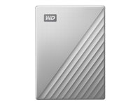 WD My Passport Ultra for Mac WDBKYJ0020BSL - Disque dur - chiffré - 2 To - externe (portable) - USB 3.0 (USB-C connecteur) - AES 256 bits - argent WDBKYJ0020BSL-WESN