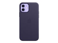 Apple - Étui protecteur pour téléphone portable - avec MagSafe - cuir - violet foncé - pour iPhone 12, 12 Pro MJYR3ZM/A