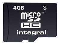 Integral - Carte mémoire flash - 4 Go - Class 4 - micro SDHC INMSDH4G4NAV2
