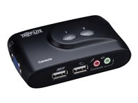 Tripp Lite 2-Port Desktop Compact USB KVM Switch with Audio & Cable Kit - Commutateur KVM - 2 x KVM port(s) - 1 utilisateur local - de bureau B004-VUA2-K-R