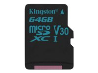 Kingston Canvas Go! - Carte mémoire flash - 64 Go - Video Class V30 / UHS-I U3 / Class10 - microSDXC UHS-I SDCG2/64GBSP
