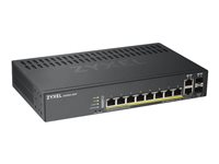 Zyxel GS1920-8HPv2 - Commutateur - intelligent - 8 x 10/100/1000 (PoE+) + 2 x SFP Gigabit combiné - Ordinateur de bureau, fixation murale - PoE+ (130 W) ZY-GS19208HPV2