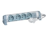 C2G Multi-Outlet Extension for Comfort - Coupe-circuit - CA 230 V - 3500 Watt - entrée : alimentation - connecteurs de sortie : 4 (3 pôles (France/Belgique)) - 3 m - blanc 80816